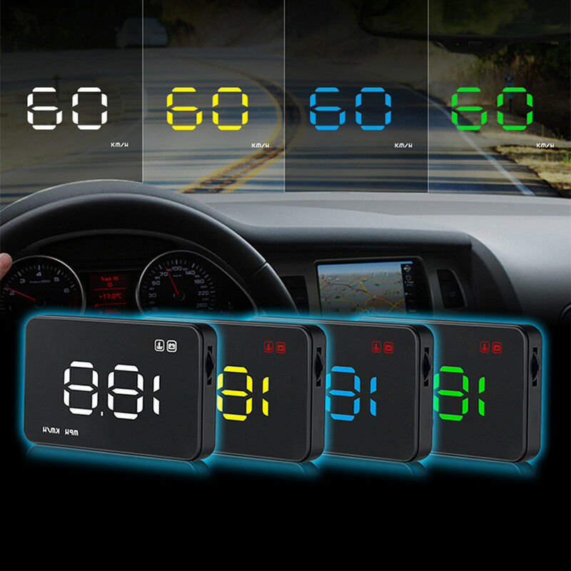 Car Head Up Display II HUD Projector Speedometer MPH KM/h Speed Warning FT