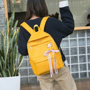 4Pcs/Set Ribbon Chain Bowknot Canvas Backpack Travel Rucksacks Leisure Back