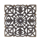 50 Bronze Tone Square Filigree Wraps Connectors 40mm V2J9