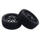 2pcs 1/8 Rubebr Tire Tyres Wheel Rim for Buggy On-road Car Models Black