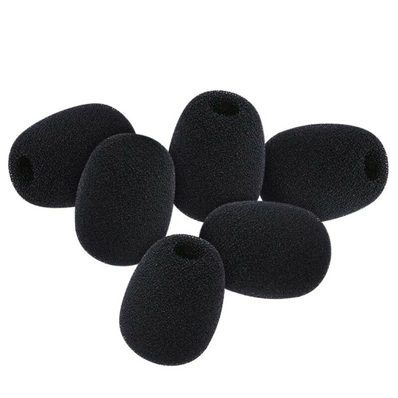 20Pcs Microphone Headset Mic Cover Windscreen Black