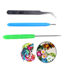 3pcs Paper Set Quilling Paper Tools Tweezer Needle Pins Slotted Pen Tool Kit B3C
