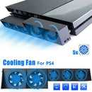 External Cooling Super Turbo 5Fan Cooler With USB Cable For Playstation 4 PS4