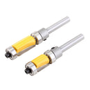 2Pcs Top & Bottom Bearing Woodworking Cutter Router Twin Flutes Milling Bits