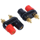 10 x Dual Cable Banana Plug Terminal Binding Post Power Amp Black + Red