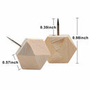 18pcs Geometric Wood Decorative Push Pins, Wood Head and Steel Needle Point