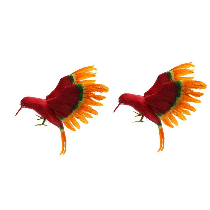 2pcs Artificial Feather Flying Bird Craft Taxidermy Home Art Decor Ornament