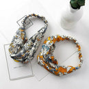 Cross Flower Head With Elastic Hair Band Female Girl Headscarf Plant Print