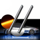 2x Dual Color Car LED Strips Amber Flowing Turn Signal Light White DRL Lamp A