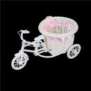 Romantic Tricycle Designed Rattan Flower Basket Vase Props Wedding Home Decor Gw