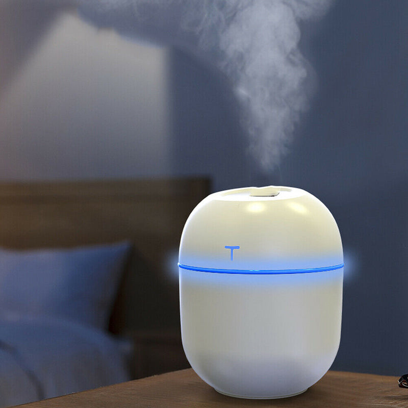 220ml Ultrasonic Mini Air Humidifier Aroma Essential Oil Diffuser w/Light