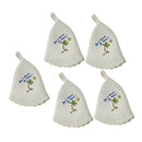 5x Natural Wool Hat Sauna Banya Bath House Head Protect Embroidered Cap