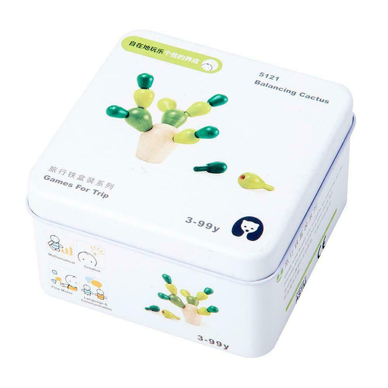 Baby Children Cactus Balance Toys Wood Travel Portable Block Assemble Table Game