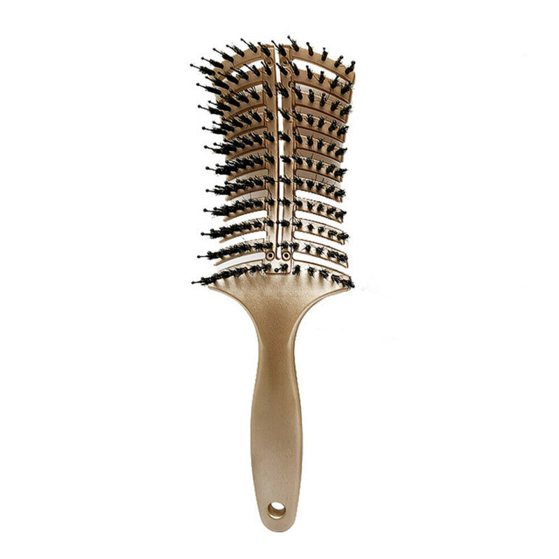 Hair Scalp Massager Straight Comb Brush Hairdressing Tools (Champagne) A