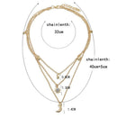 Bohemian Jewelry Moon Star Multi Layer Beaded Pendant Necklace Female Fashi X5R9