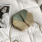 Hex-shape Straw+PU Shoulder Handbags Beach Women Top-handle Bags (Green) A#S