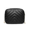 Women Simple Leather Crossbody Bag Chain Shoulder Messenger Handbag (Black) A#S