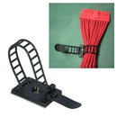 25Pcs Adjustable Black Adhesive Cable Straps Cord Wires Tie Clamps Mount_Clip