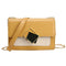 Fashion Messenger Bag Women Leather Metal Buckle Shoulder Handbag (Yellow) A