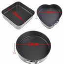 1X(3 Pcs/Set Non-Stick Springform Cake Pan Metal Baking Cake Mold With Remo