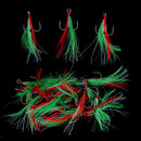 20pcs Feather Fishing Hooks Treble Barbed Squid Fly Tying Lures Baits SZ005