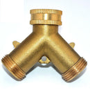 Brass Hose Three Way Garden Tap Hose Pipe Splitter Faucet Connector Adaptor 1pc