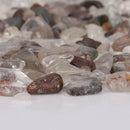 100g Natural Red Green Ghost Quartz Stone Flowerpot Fish Tank Decoration