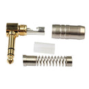 6.35mm Stereo Audio Adapter Angle 90 Degree Male Plug Connector w/Spring