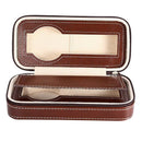2 Grids PU Leather Travel Watch Storage Case Zipper Wristwatch Box Organize R1N7