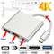 Type-C Aluminum 4k HD 3IN1 Usb C Type C to Hdmi Converter Cable for Pro MacBook