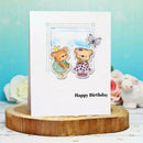 Bear Flower Seal Stamp Cutting Dies Stencil Set DIY Scrapbooking Embossing