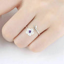 Women Ring Flower Ring Diamond Bend Size Adjustable Open Rings Wedding Jewe