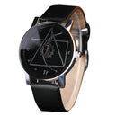 New Fashion Top Compass Hands Leather Band Analog Quartz Wristwatch A