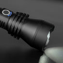 Metal Telescopic LED Flashlight Zoom Torch Light For Camping USB Power Display