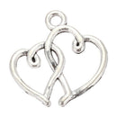 5X(30pcs Mixed style Heart Pendants Charms Findings - Jewellery Making FindU3D1)