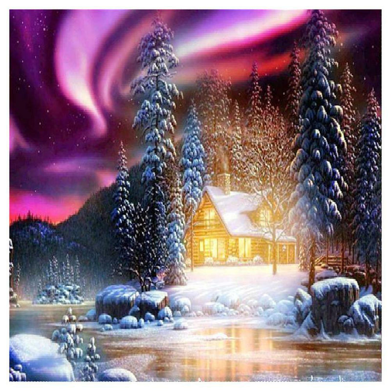 Snow House Embroidery Mosaic Craft Kits 5D DIY Full Drill Diamond Painting