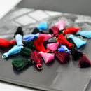 60Pcs Mini Artificial silk Tassel Metal ring DIY Jewelry Accessories Tassels