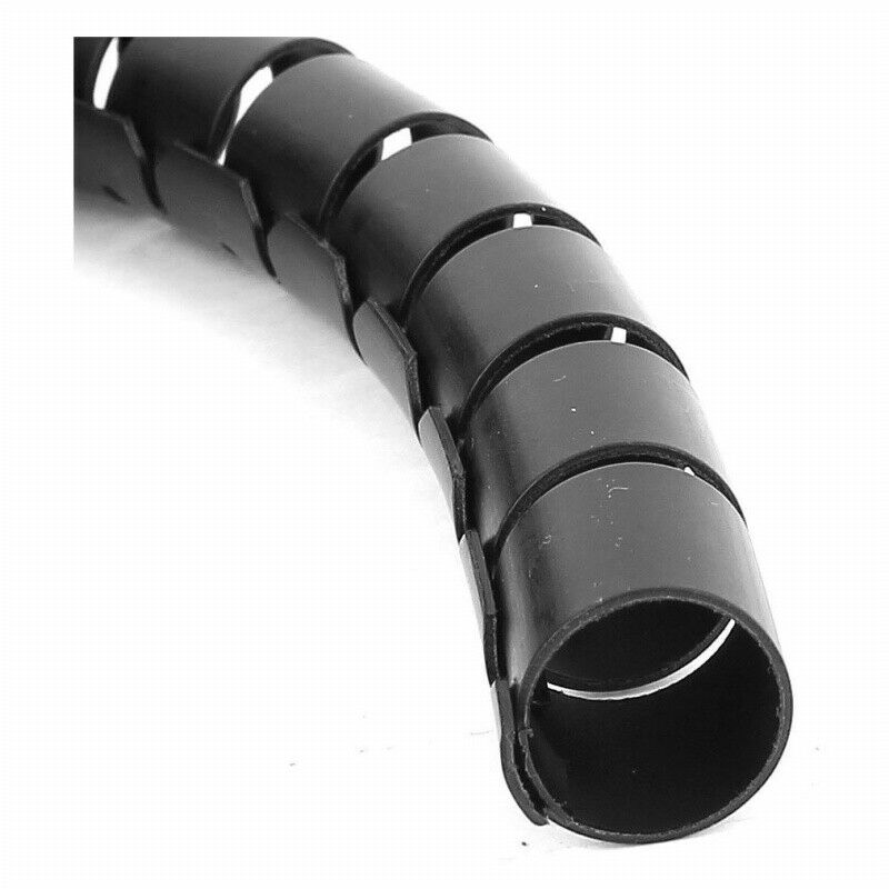 1.5 m x inner diameter 15 mm black spiral cable wrap organizer cable clip w
