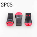 2PCS Simple USB 2.0 Micro SD TF Memory Card Reader Mini Adapter For Laptop PC TR