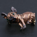 Cute Pug Dog Brooches Green Eyes Animal Corsage Pins Kids Girls Shirt Coat  F3D4