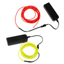 2Pcs Luminescent Neon LED Light Glow EL Wire String 5m Red+Fluorescent Green