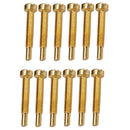 12 Pieces Electric Guitar Humbucker Polepiece Mounting Screws Golden