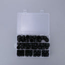 145Pcs/Set Bolt Nut Cap Inner Threaded Hex Shaped Black Protection Cover