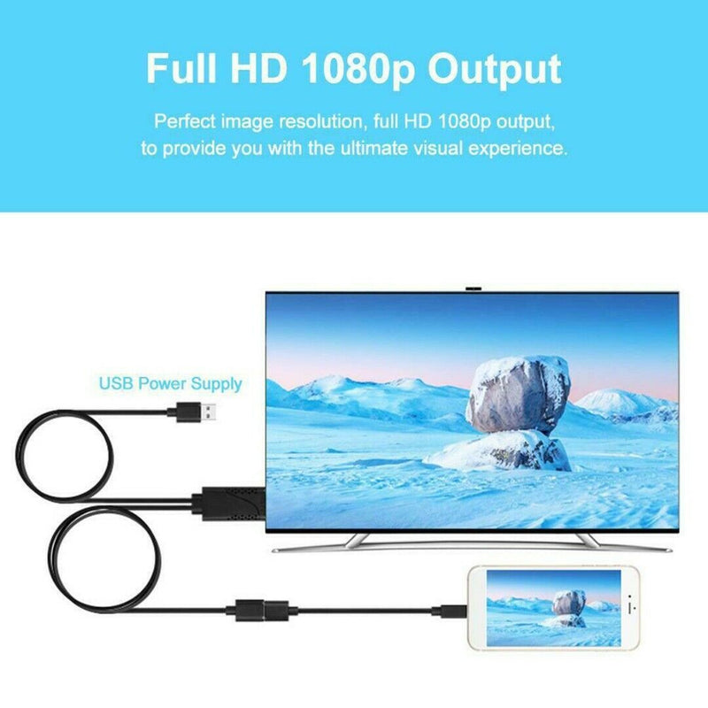 USB Female to 1080P HDMI Male HDTV HD Video Cable Converter Adapter For Phone