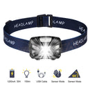 LED Headlamp Motion Sensor Rechargeable Adjustable Headlight Night Ourdoor Sport