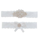 2pcs Wedding Garter Rhinestone Bow Lace Leg Ring White Sexy Garters Thigh G NT3C