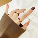 2021 New Year Finger Ring Adorable Cattle Red Garnet Rope Ring Jewelry Gift