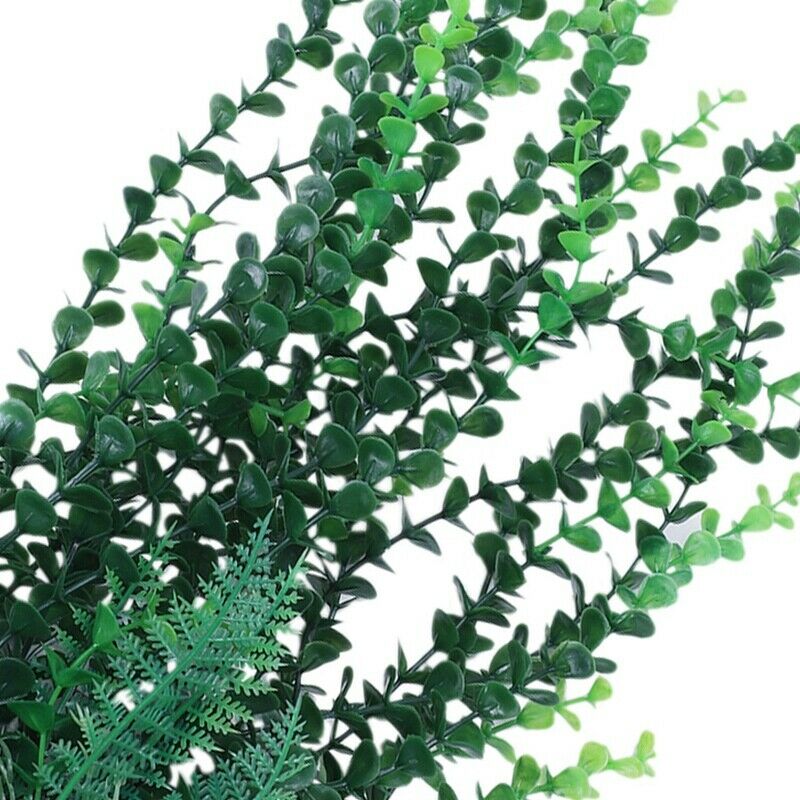 40cm Aquarium aquascaping Green artificial plant with ceramic base K9R5