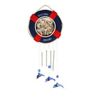 Wall Door Nautical Red & Blue Life Buoy Ring Shell Plaque Wind-bell Decor