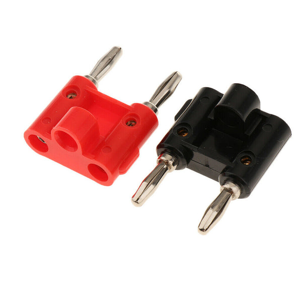 2pcs Banana Plugs Closed Screw Type Dual Plug Audio Speaker Cable Connectors